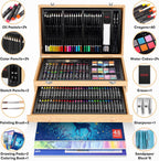 ibayam 150-pack art supplies, deluxe wooden art set shown in use