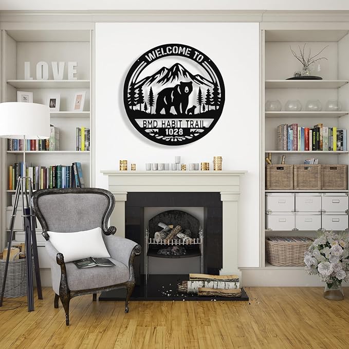 Custom Bear Metal Sign, Personalized Metal Address Signs Plague - Image 8