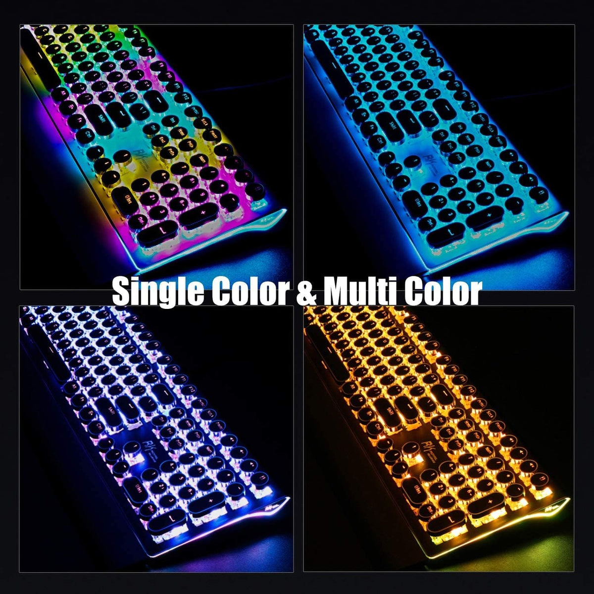 RK ROYAL KLUDGE S108 Typewriter Keyboard, Retro Mechanical Gaming Keyboard Wi...