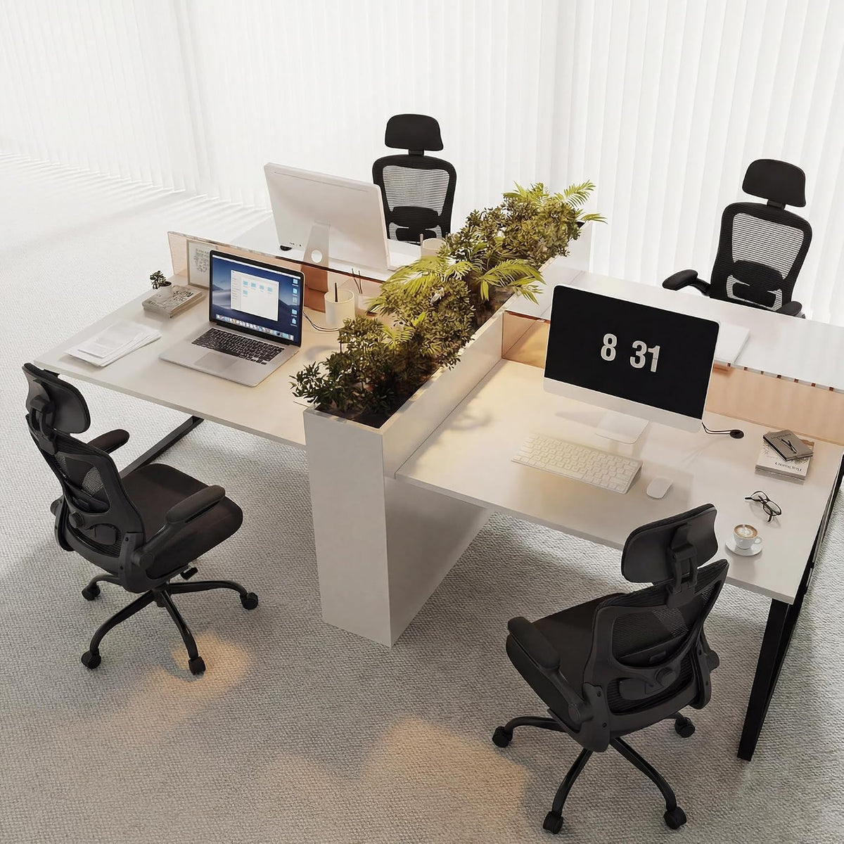 ergonomic office chair for lower back relief, 4-way, front angle view