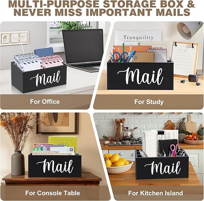 Mail Holder Countertop with 3-Slot, Mail Organizer - Image 6