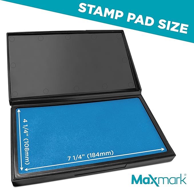 MaxMark Large Premium Sky Blue Ink Stamp Pad - Image 3
