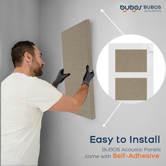 BUBOS 4 PCS Fabric Acoustic Panels, 23.6''x11.8''x2'' Sound Proof Panels - Image 8