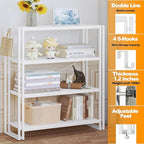 HCHQHS Bookshelf, 4-Tier Industrial Bookcase, Freestanding Tall Bookshelves - Image 6
