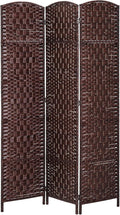 HOMCOM Room Divider, 3 Panel Folding Privacy Screen, 6FT Tall Portable Wicker by HOMCOM