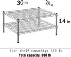Regal Altair 24" Deep x 30" Wide x 14" Height Wire Shelving Kit | 2-Tier | NSF - Image 3