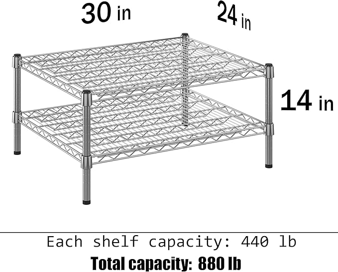 Regal Altair 24" Deep x 30" Wide x 14" Height Wire Shelving Kit | 2-Tier | NSF - Image 3