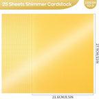 25 Sheets Gold Shimmer Cardstock 8.5 x 11Inch Metallic Card Stock 250GSM/92LB - Image 2
