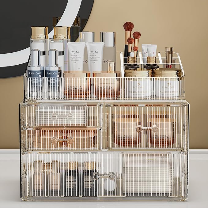 ZHIAI Stackable Storage Drawer, Acrylic Organizer, Cosmetic Organizer - Image 3