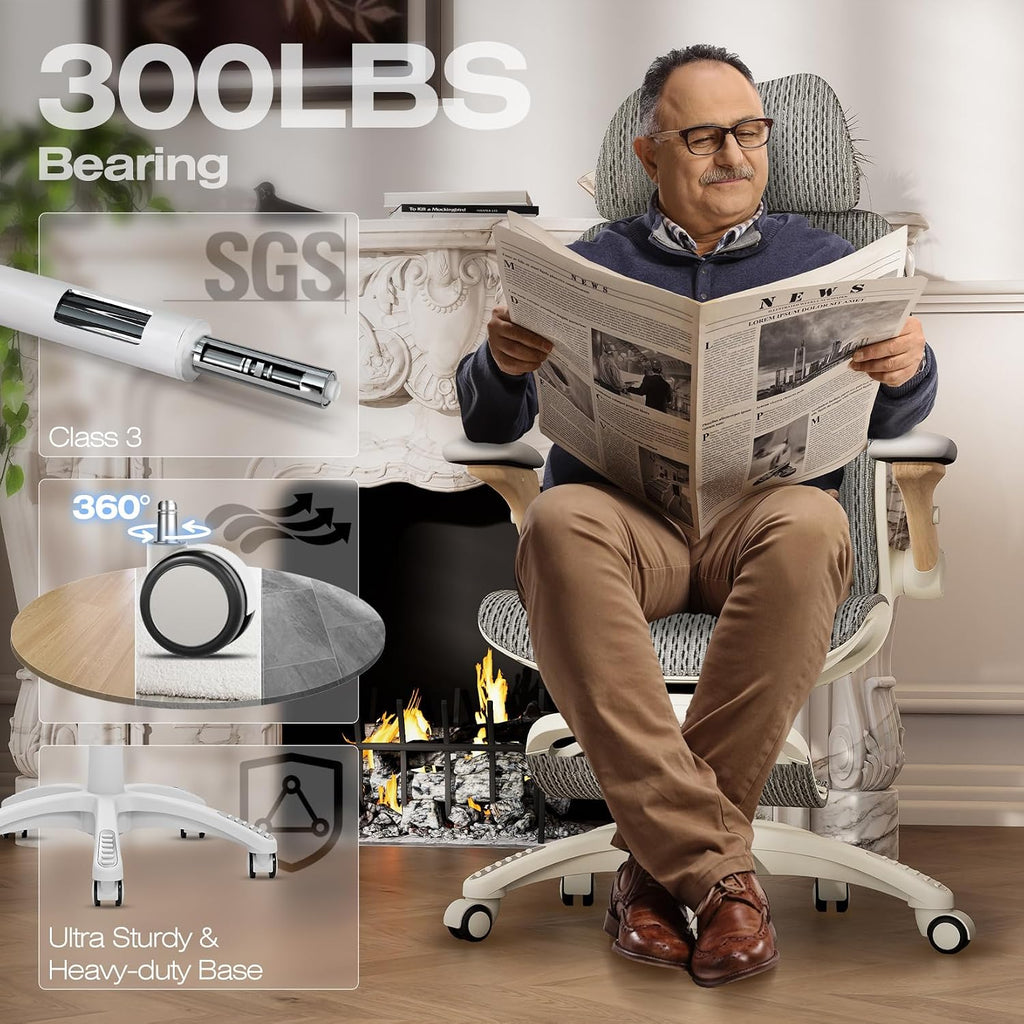 elabest x100 ergonomic mesh office chair with footrest, front angle view