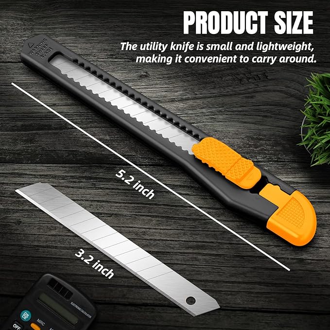 TIFICAL 4 Pack Box Cutter Retractable, Utility Knife 9MM Wide Snap-Off Blades - Image 7