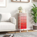 Giantex 10-Drawer Storage Cart w/Universal Wheel, Rolling Cart w/Handle - Image 8