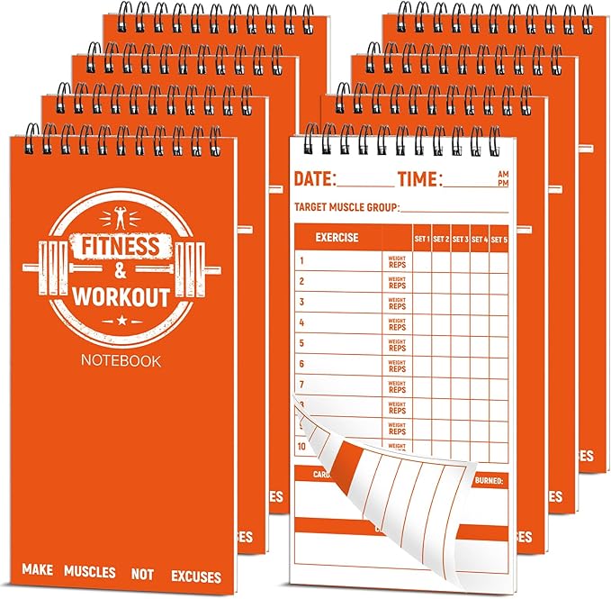 gisgfim 8 Pack Fitness & Workout Notebook Bulk Workout Log Fitness Journal by gisgfim