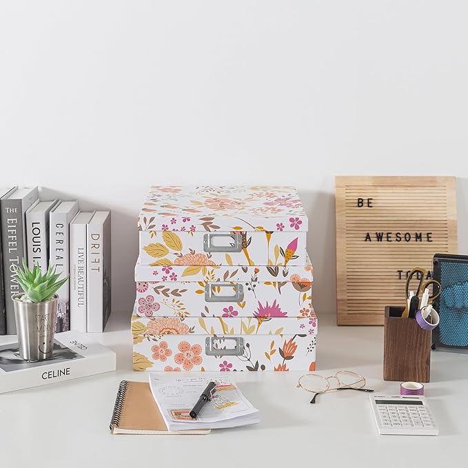 Soul & Lane Floral Collage Decorative Cardboard Boxes - Image 2