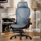 elabest x100 ergonomic mesh office chair with footrest, close-up detail