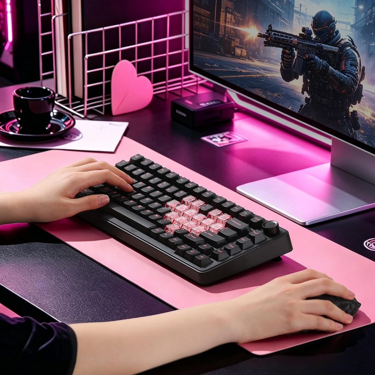 YUNZII B75 PRO 75% Wireless Mechanical Keyboard (Black Heart, MilkV2)