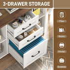 Vabches File Cabinet with 3 Drawers, Farmhouse Lateral File Cabinet Fits Files - Image 6