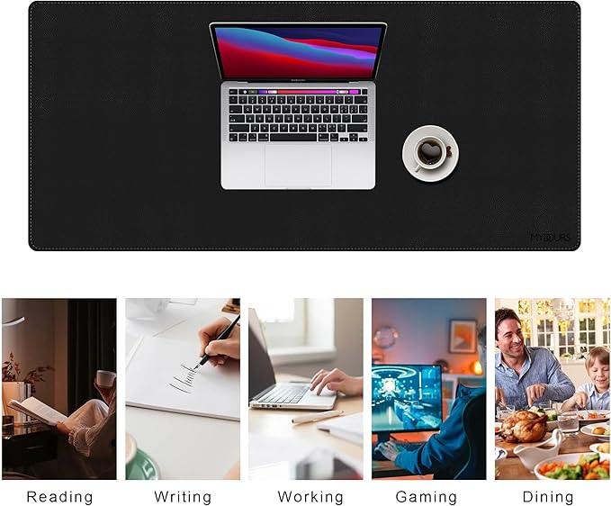 Mydours Extra Long PU Leather Desk Mat, 43.3" x 15.7", Waterproof Surface - Image 6