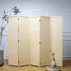 Furnnylane 5 Panel Room Divider and Folding Panel Screen, Bamboo Panel Divider - Image 2