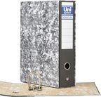 Unipapel | File Cabinet with Lever and Box | Folio Size | 65 mm Nickel Plated Rings | Ollao Front | Long Corner | 35 x 29 x 7.5 cm | Lined Cardboard | Heather | Unisystem Novoclas | FSC Certified