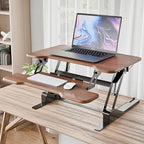 Mount-It! Height Adjustable Standing Desk Converter, Compact 30” Wide Tabletop - Image 2