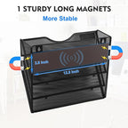 EASEPRES Magnetic 3 Pocket Mesh Hanging Wall File Organizer, Wall Mounted Mail - Image 2