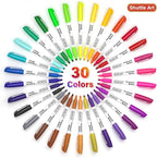 Shuttle Art 30 Colors Permanent Markers, Fine Point, Works on Plastic, Metal - Image 2