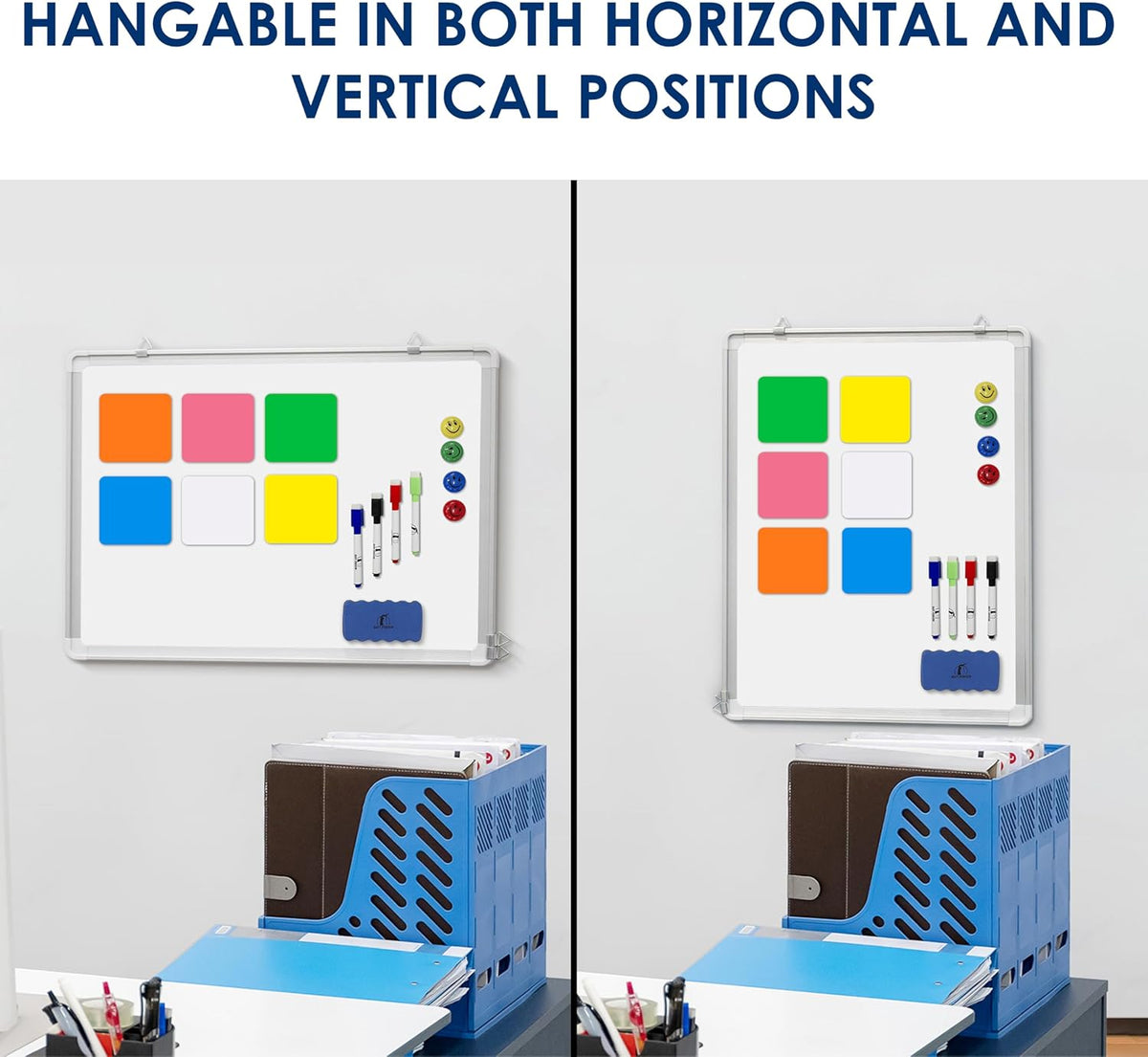 Whiteboard Set, 24x18 in White Board Dry Erase for Wall with Magnetic Notes