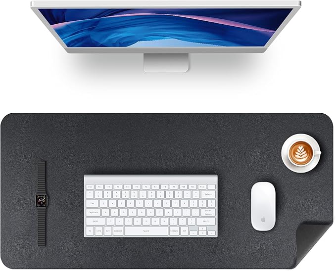 KINGFOM Desk Pad Office Desktop Protecter, PU Leather Desk Mat Blotters - Image 2
