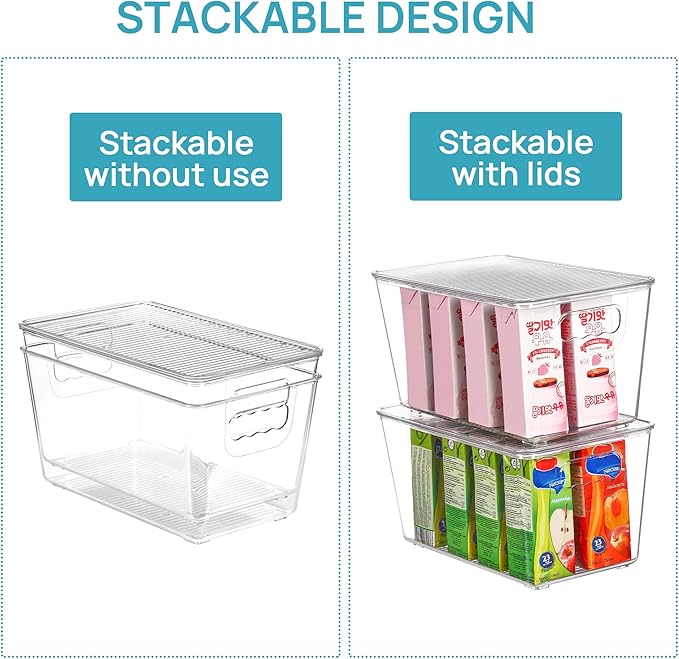 Vtopmart 6 Pack Clear Stackable Storage Bins - Image 3