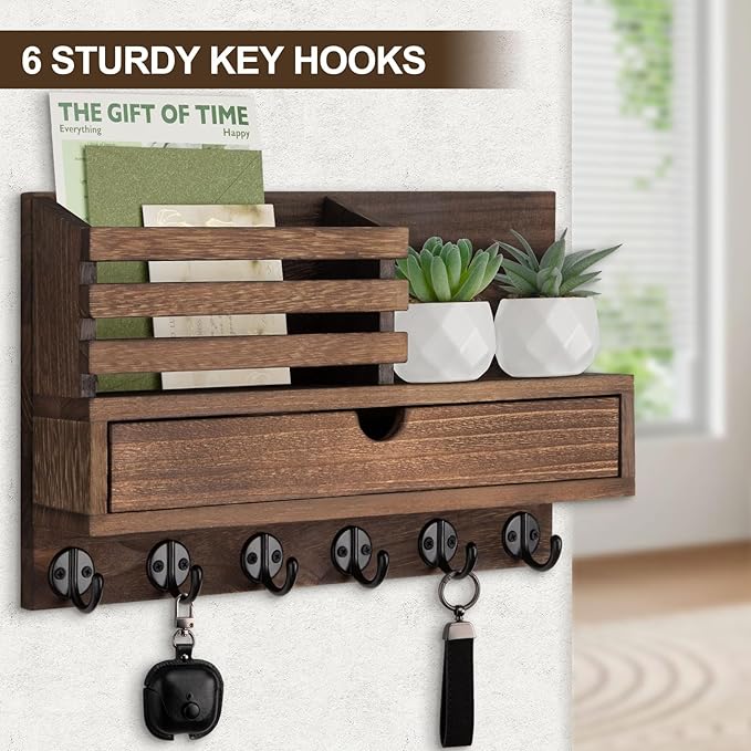 Lucundm Key Holder Wall Mount, Mail Holder - Image 8
