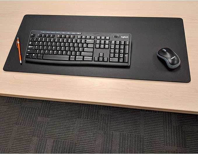Black Leatherette 30" x 12.5" Keyboard/Mouse Desk Mat - Image 9
