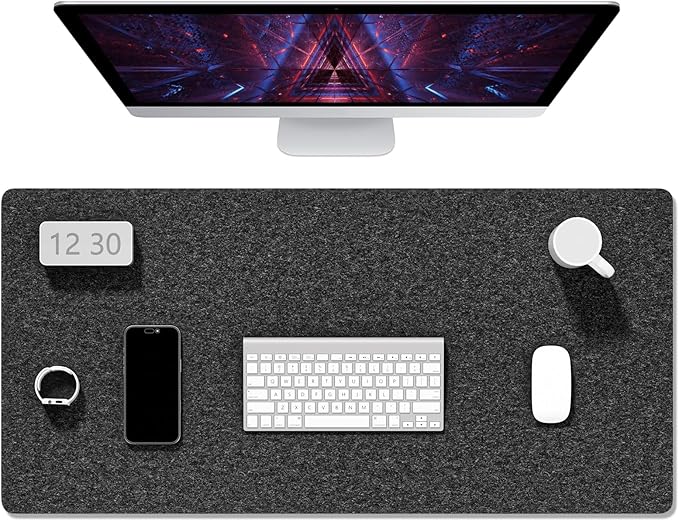 Auhoahsil Felt Desk Mat, Minimalist Large Mouse Pad XXL 35.5 x 15.7 in by Auhoahsil