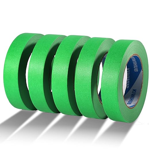 KIWIHUB Green Painters Tape, 1 inch x 60 Yards x 5 Rolls by KIWIHUB