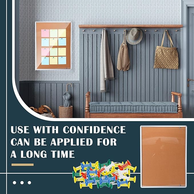 Cholemy Enclosed Bulletin Lockable Cork Case Notice Board 48 x 36 Inch - Image 5
