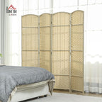 HOMCOM Room Divider, 4 Panel Folding Privacy Screen, 5.6' Tall Freestanding - Image 2