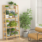 Homykic Bamboo Bookshelf 4-Tier Ladder Shelf, 49.2” Freestanding Open Bookcase - Image 7