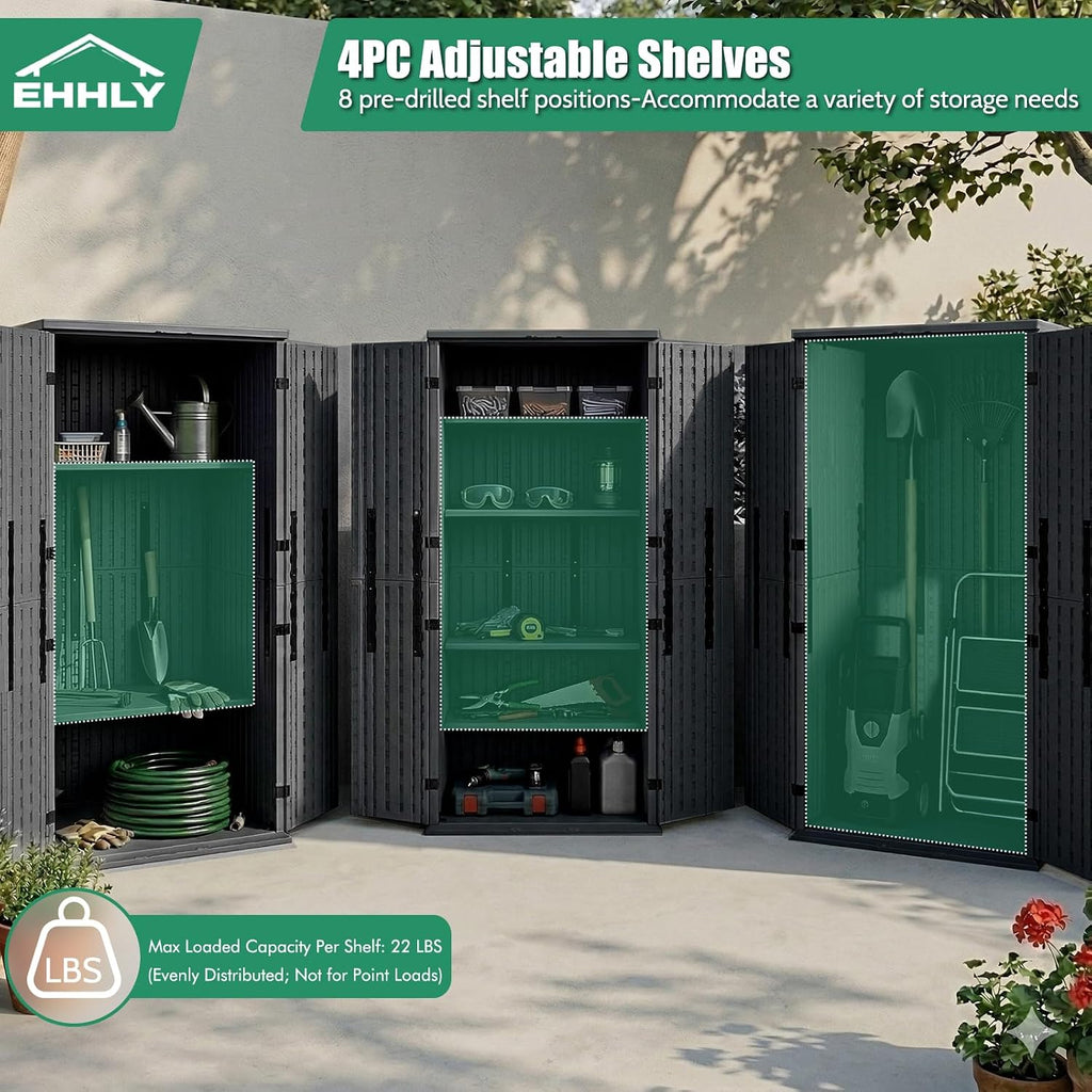 ehhly heavy duty tall storage cabinet outdoor weatherproof, side view