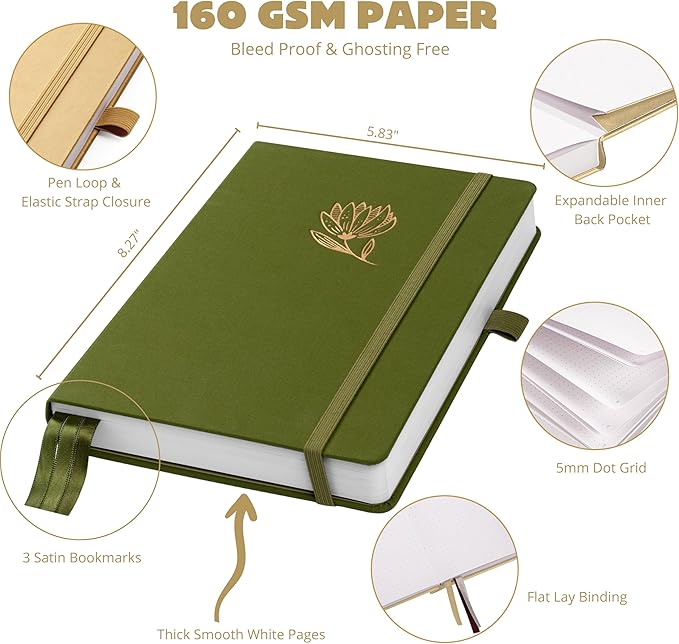 VIVID SCRIBBLES Bullet Dotted Journal – 160gsm No Bleed Thick White Paper – 200 - Image 2