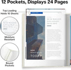 Dunwell Presentation Binder 12-Pocket, Displays 24 Pages, 8.5x11 Portfolio - Image 3
