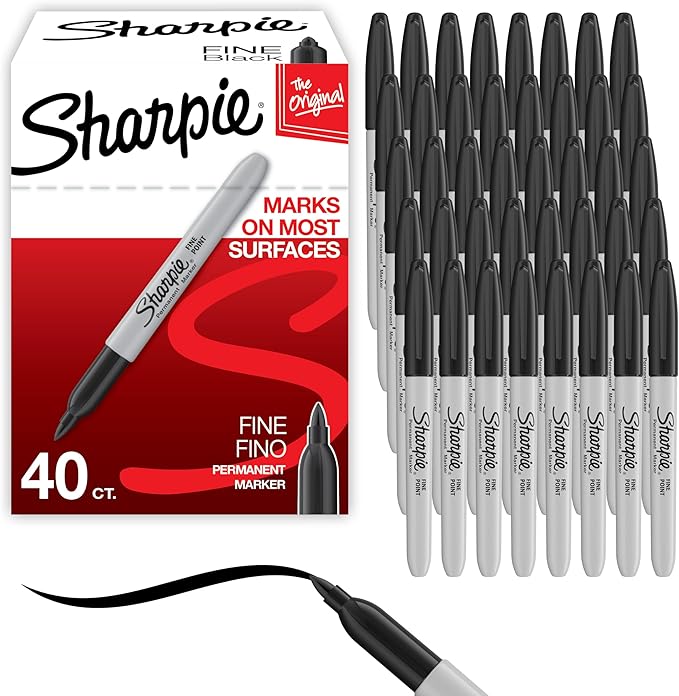 Sharpie Permanent Markers, Fine Point, Bulk Set by Sharpie