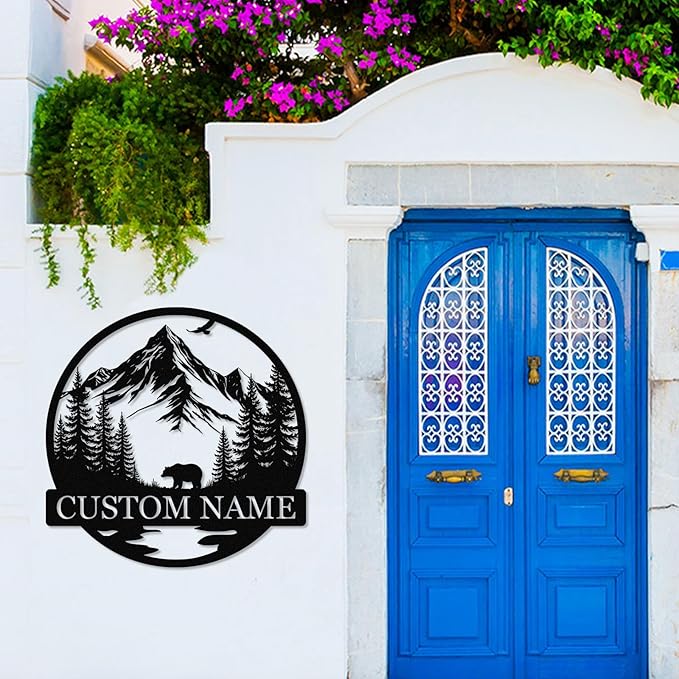 Dyoart Personalized Bear Metal Cabin Sign | Custom Signs Outdoor Metal | Cabin - Image 8