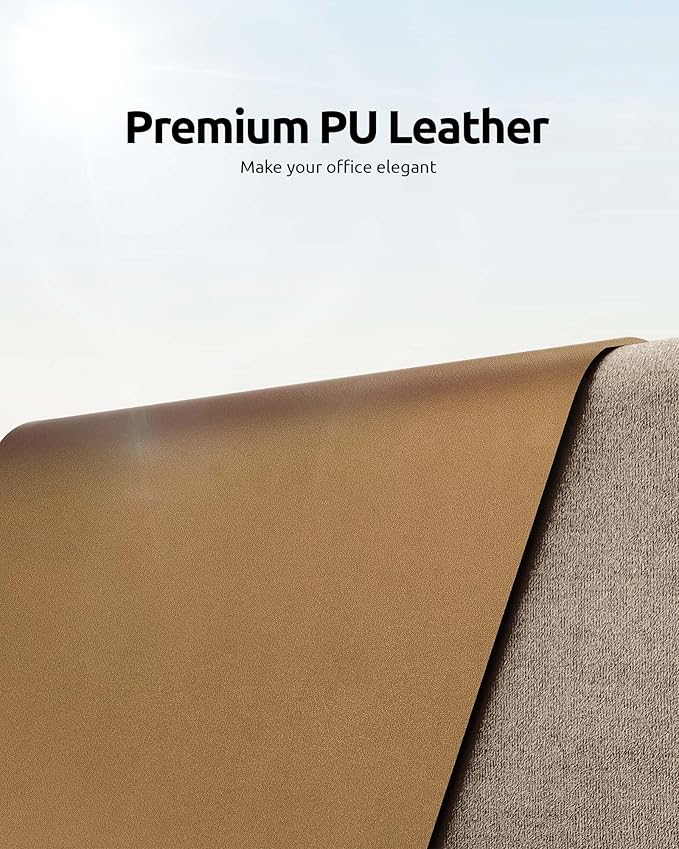 YSAGi Leather Desk Protector, Office Mat, Large Mouse Mat, Non-Slip PU Leather - Image 2