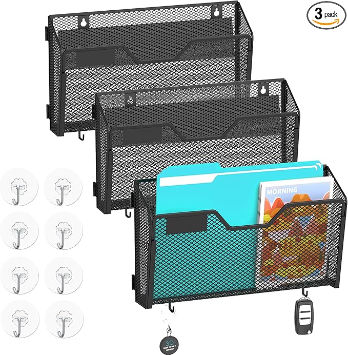 SUPEASY Magnetic File Holder, 3 Pack File Folder Organizer, Wall File Organizer by SUPEASY
