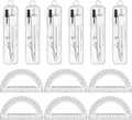 6 Sets Compass and Protractor Sets Student Basics Geometry Math Set Metal by Zuazaor