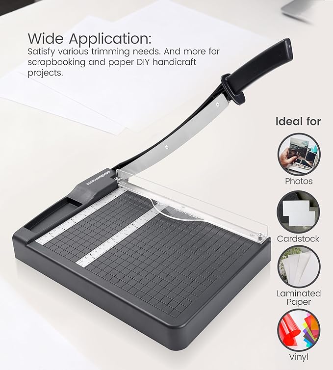 Paper Cutter, Paper Trimmer12" Cutting Length Heavy Duty Guillotine Paper Slicer - Image 6