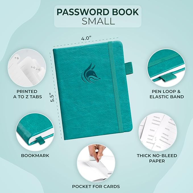 Clever Fox Password Book with alphabetical tabs. Internet Address Organizer - Image 2