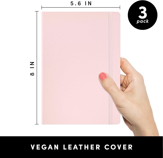 PAPERAGE Lined Journal Notebook, 3 Pack, 160 Pages, Medium 5.6 in x 8 in - Image 2