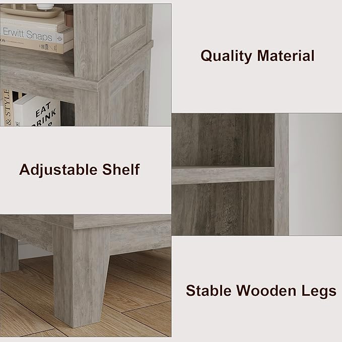 IDEALHOUSE 71" Farmhouse Bookshelf w/Adjustable Shelves & 31.5 in Whidth - Image 4