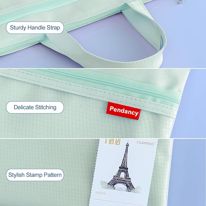 Pendancy Mesh Zipper Pouch 11x13.7 in, A4 Size Foldable Document Storage - Image 4